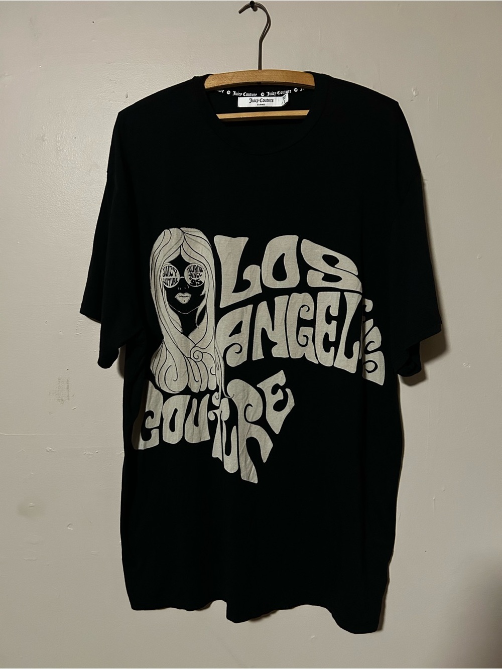 Juicy Couture Black Tee with White Logo Trim